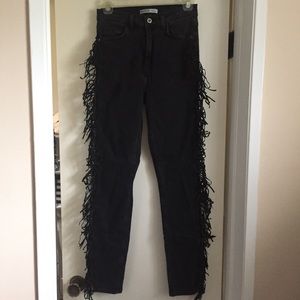 Oazifestiv Zara Pantalone A Zampa India Zara Jeans Frange Frange